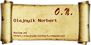 Olejnyik Norbert névjegykártya